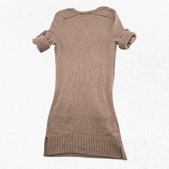 BCBGMAXAZRIA Wool Yak Sweater Dress Vicuna Roll Tab Sleeves Pockets Cozy Size XS - Picture 13 of 14